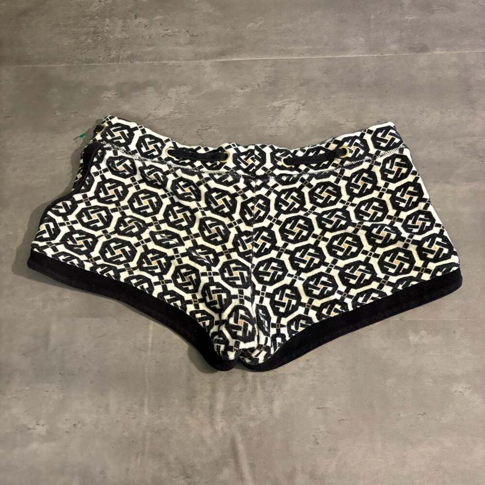 Juicy Couture Geometric Print Terry Cloth Shorts Size Large